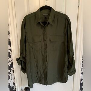 Banana Republic Olive Green button down,women’s,oversized,classic,old money